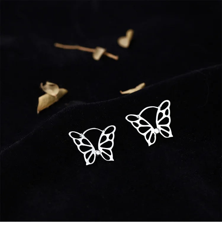 New Arrivals Fashion Temperament  Silver Color Butterfly Ear Buckle Huggie Hoop  Earrings For Women Girls Elegant Accessories
