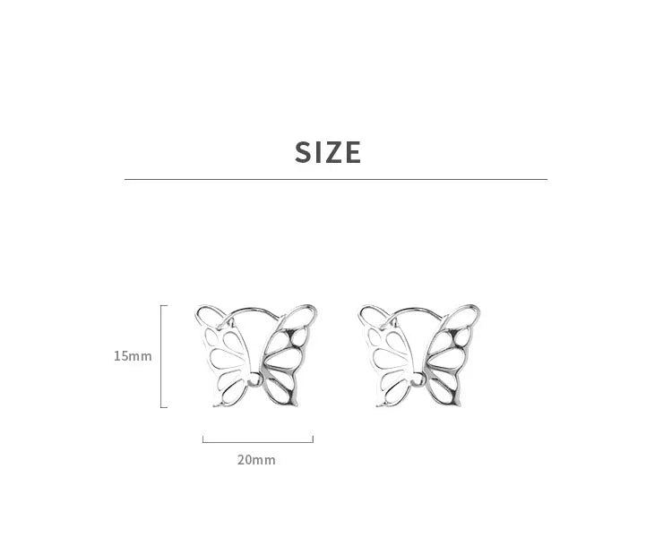 New Arrivals Fashion Temperament  Silver Color Butterfly Ear Buckle Huggie Hoop  Earrings For Women Girls Elegant Accessories