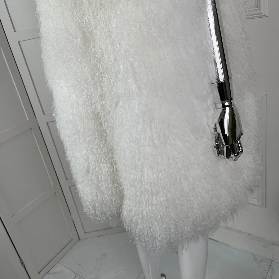 Women's Lamb Fur Vest Real Sheepskin Vest Mongolia Sheep Fur Vests Female Winter Clothing 2024 Fashion New Arrivals