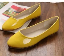 Women Yellow Purple Flats Hand-Made Deep Green Slip-Ons Wide Fits Mujer De 48 33 Round Toe Shiny Tacon Daily Shoes New Arrivals