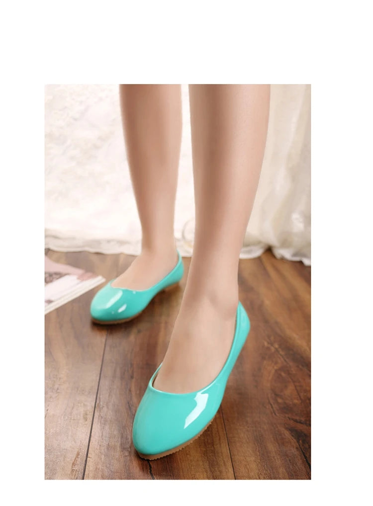 Women Yellow Purple Flats Hand-Made Deep Green Slip-Ons Wide Fits Mujer De 48 33 Round Toe Shiny Tacon Daily Shoes New Arrivals