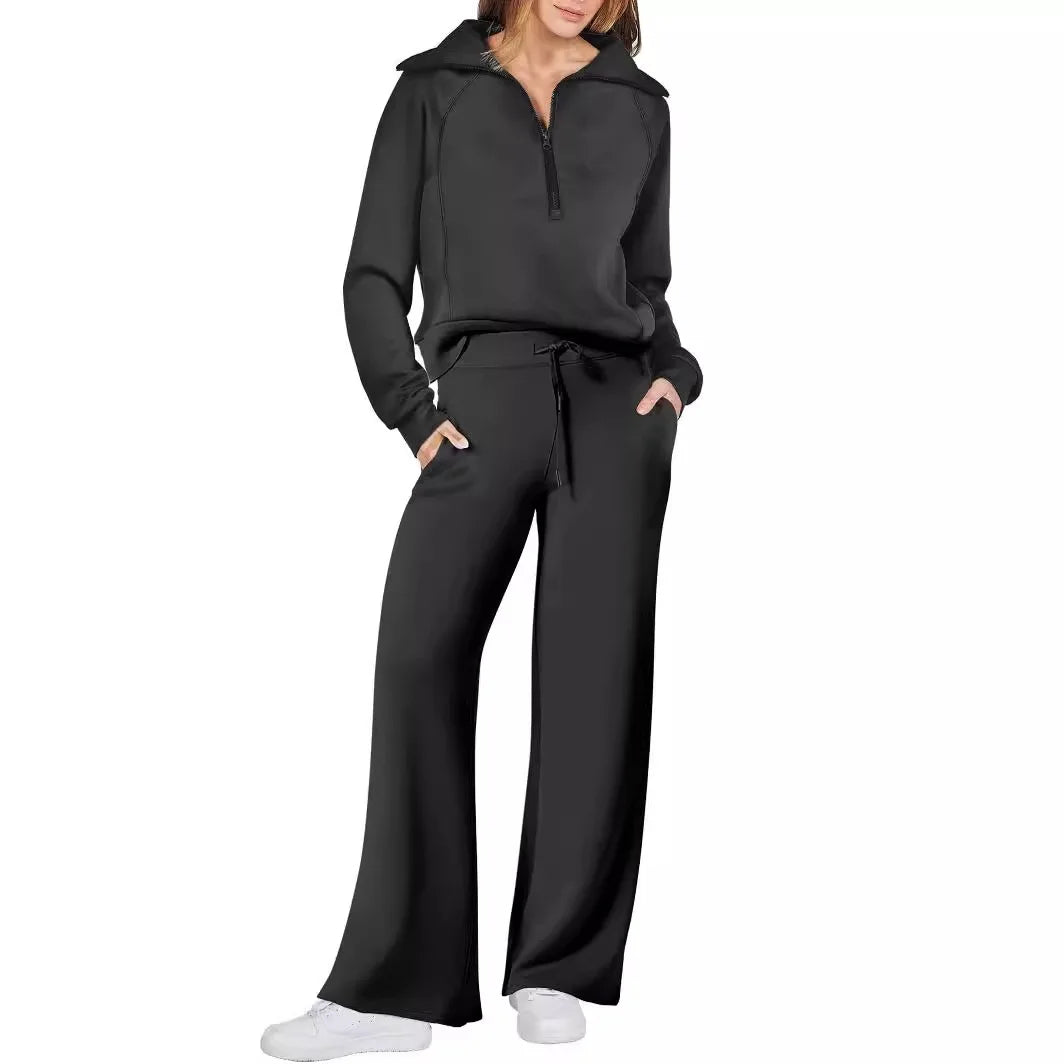 Customizable New Arrivals Elegant Zip Up Sweatsuit Cropped Top Hoodie Jackets Three Piece Set Women Tracksuit Suits WTZ407044