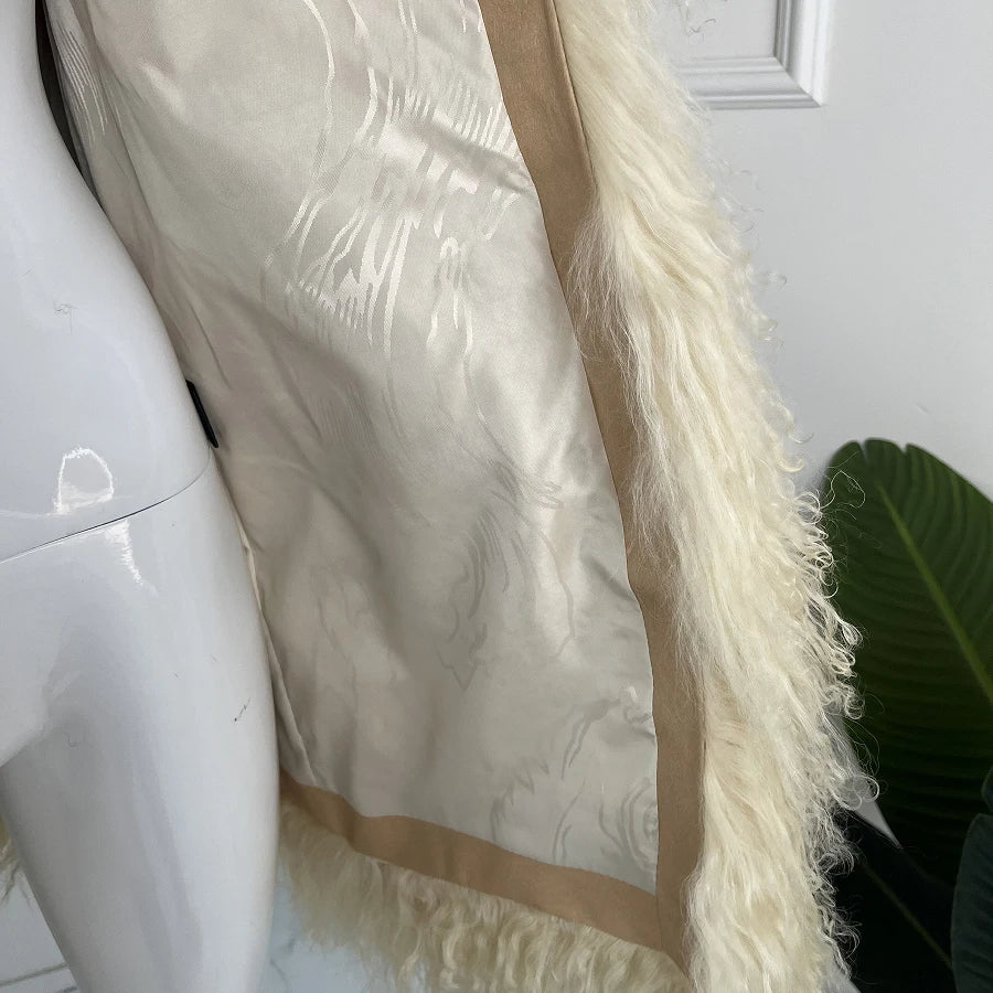 Women's Lamb Fur Vest Real Sheepskin Vest Mongolia Sheep Fur Vests Female Winter Clothing 2024 Fashion New Arrivals