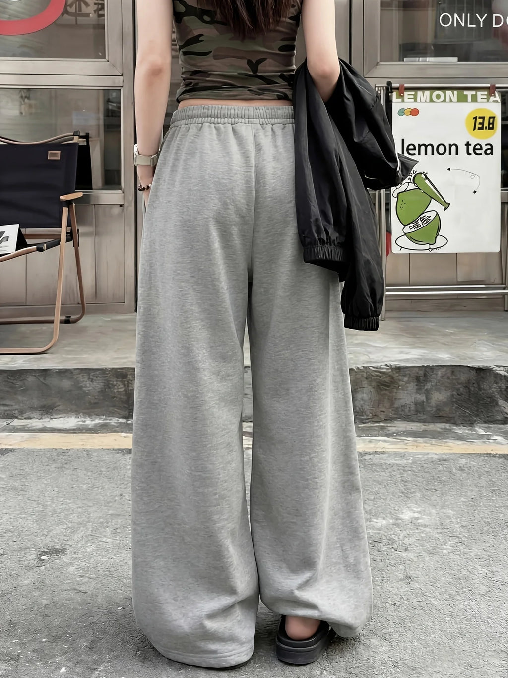 Women's Street Style Casual Sweatpants with Star Print New Arrivals for Spring Fleece Loose Fit Streetwear Oversized