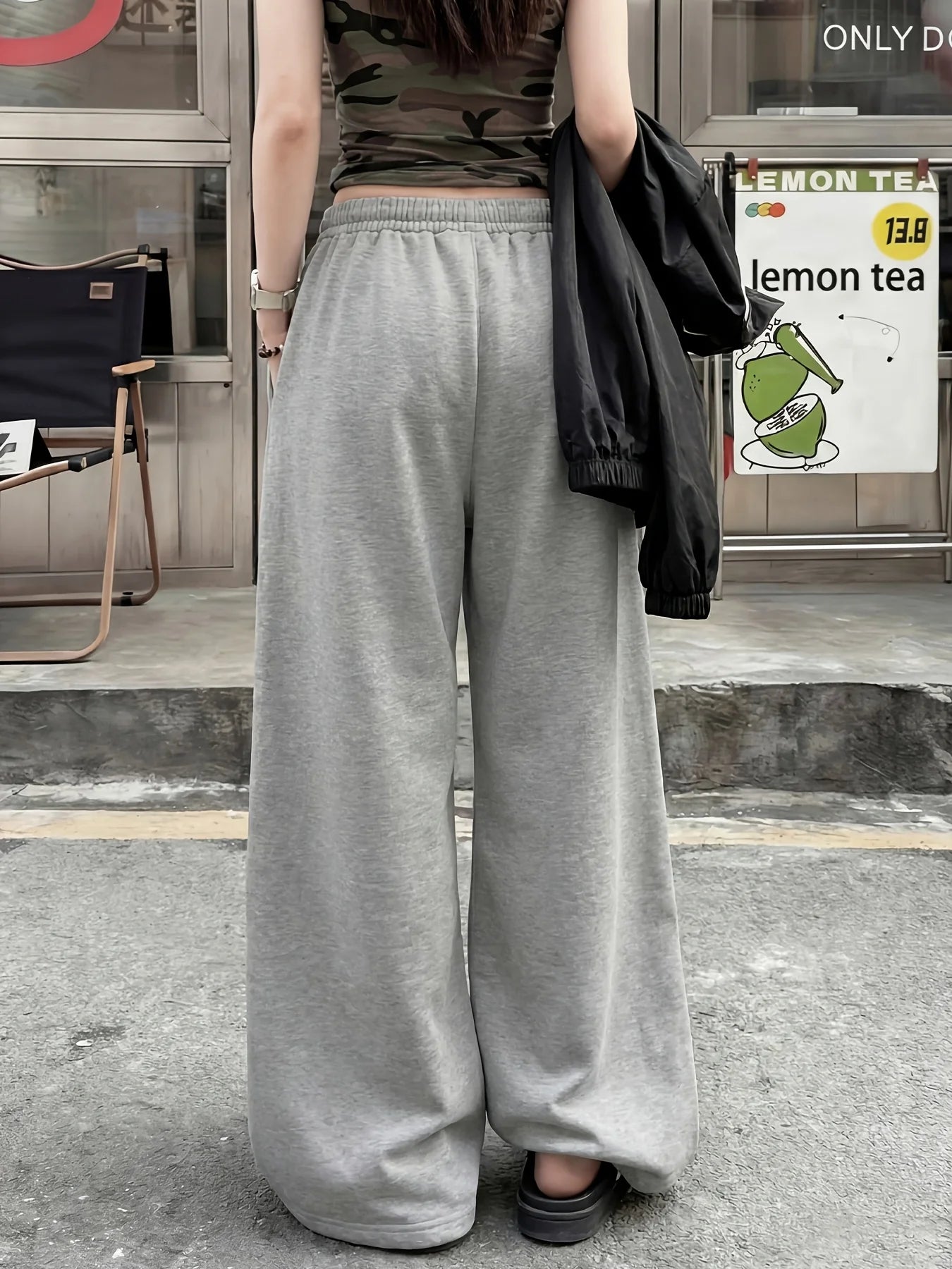 Women's Street Style Casual Sweatpants with Star Print New Arrivals for Spring Fleece Loose Fit Streetwear Oversized