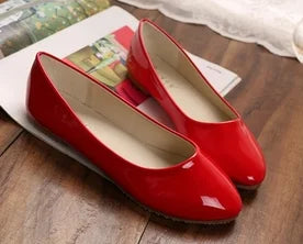 Women Yellow Purple Flats Hand-Made Deep Green Slip-Ons Wide Fits Mujer De 48 33 Round Toe Shiny Tacon Daily Shoes New Arrivals