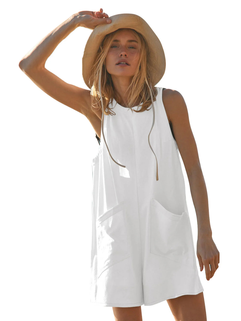 Summer Sleeveless Cotton One Pieces Rompers For Woman New Arrivals 2025 Fashion Sleeveless Jumpsuits Clothes Playsuit Casual
