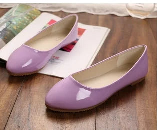 Women Yellow Purple Flats Hand-Made Deep Green Slip-Ons Wide Fits Mujer De 48 33 Round Toe Shiny Tacon Daily Shoes New Arrivals