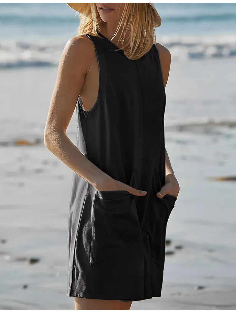 Summer Sleeveless Cotton One Pieces Rompers For Woman New Arrivals 2025 Fashion Sleeveless Jumpsuits Clothes Playsuit Casual