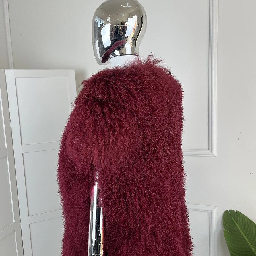 Women's Lamb Fur Vest Real Sheepskin Vest Mongolia Sheep Fur Vests Female Winter Clothing 2024 Fashion New Arrivals