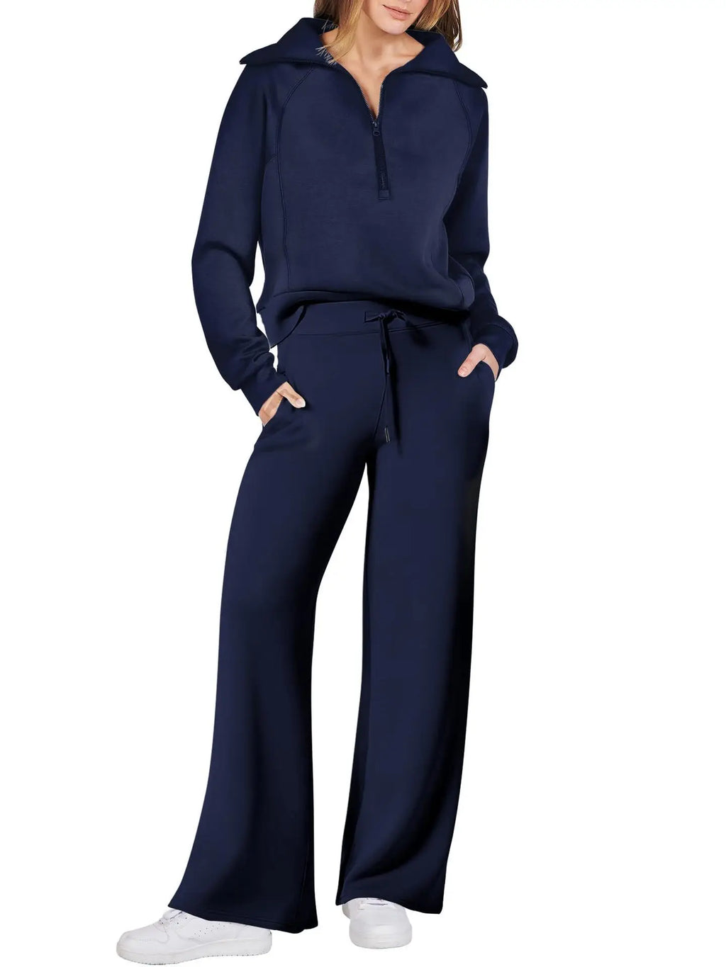 Customizable New Arrivals Elegant Zip Up Sweatsuit Cropped Top Hoodie Jackets Three Piece Set Women Tracksuit Suits WTZ407044
