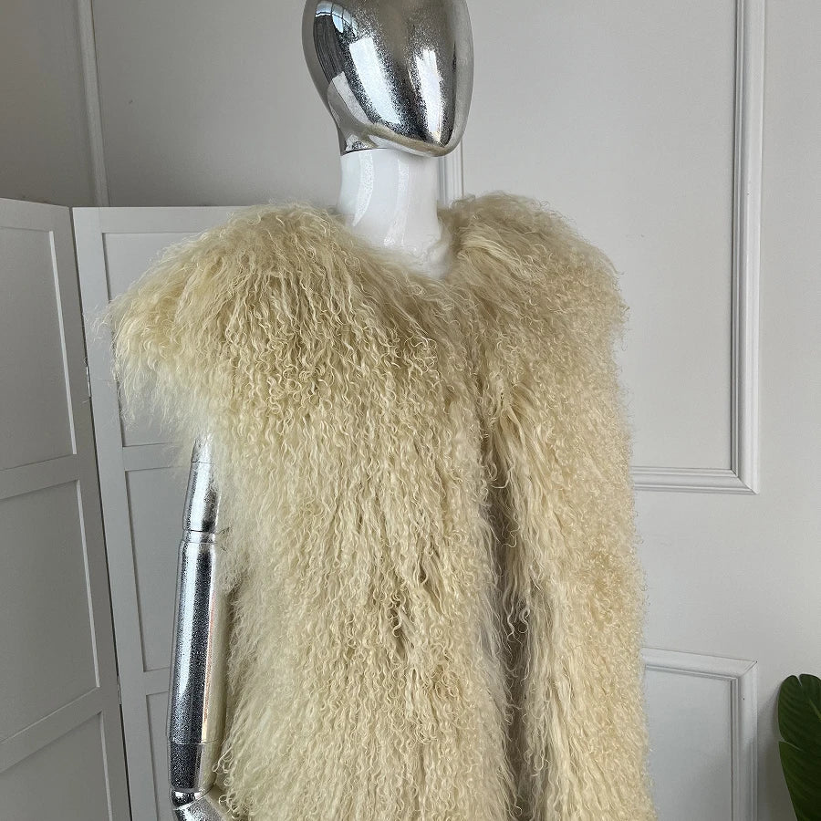 Women's Lamb Fur Vest Real Sheepskin Vest Mongolia Sheep Fur Vests Female Winter Clothing 2024 Fashion New Arrivals