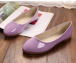 Women Yellow Purple Flats Hand-Made Deep Green Slip-Ons Wide Fits Mujer De 48 33 Round Toe Shiny Tacon Daily Shoes New Arrivals