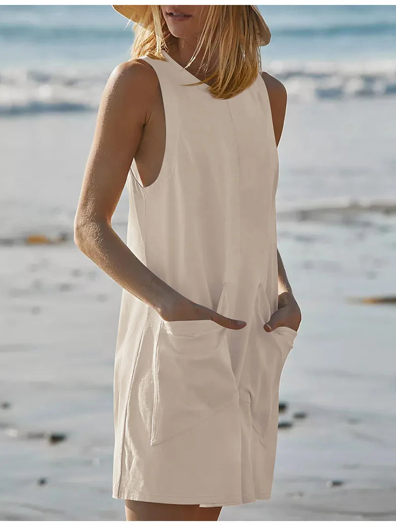 Summer Sleeveless Cotton One Pieces Rompers For Woman New Arrivals 2025 Fashion Sleeveless Jumpsuits Clothes Playsuit Casual